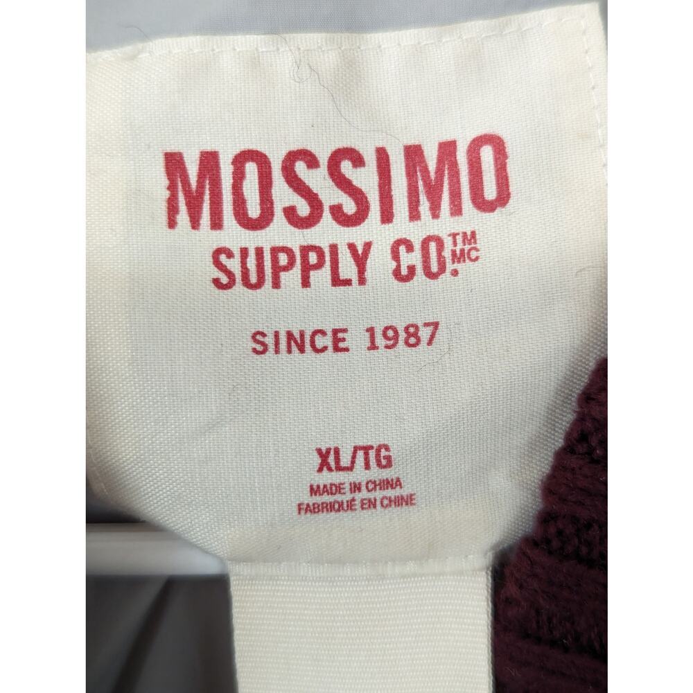 MOSSIMO! BURGUNDY RED & DOVE GRAY VARSITY CARDIGAN SWEATER! SZ XL - Picture 5 of 9